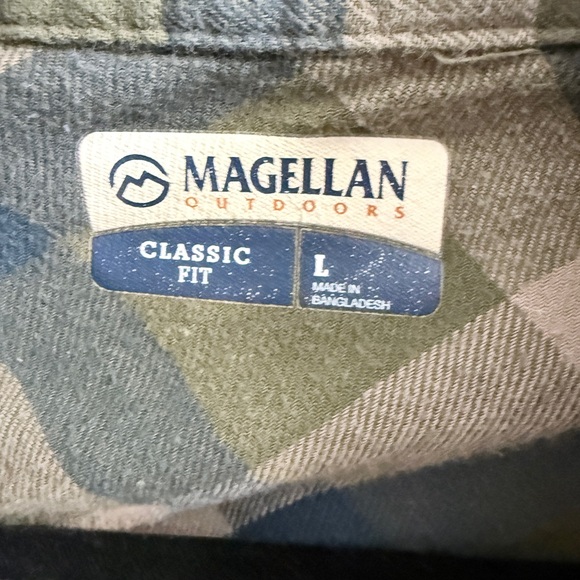 Magellan Outdoors Casual Plaid Shirt - Green and Blue - Picture 2 of 3